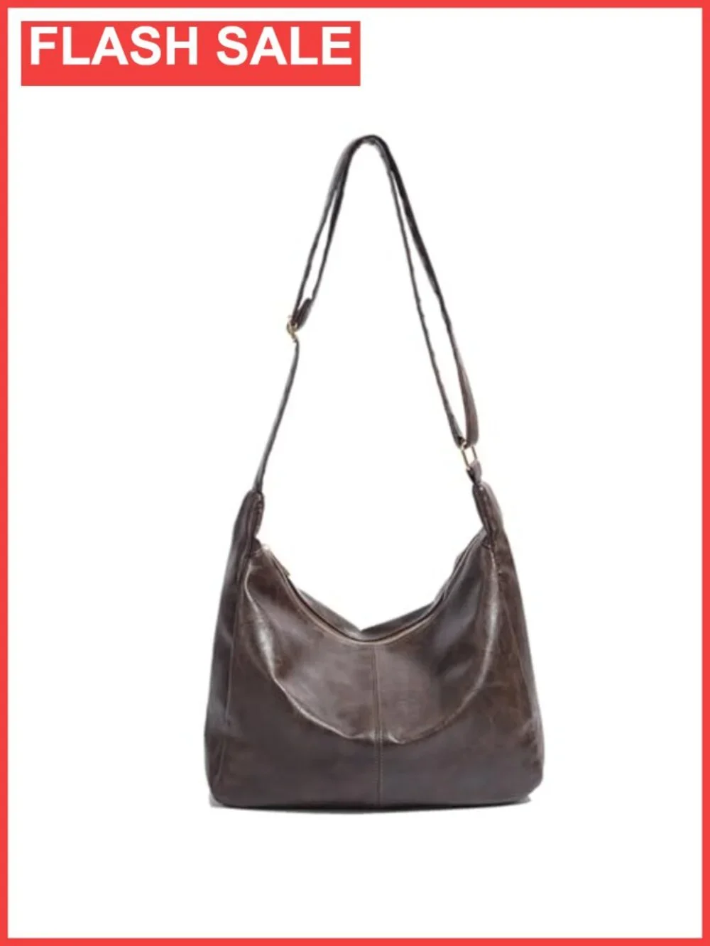 Vegan Leather Hobo Shoulder Bag Slouchy Purse Adjustable Strap